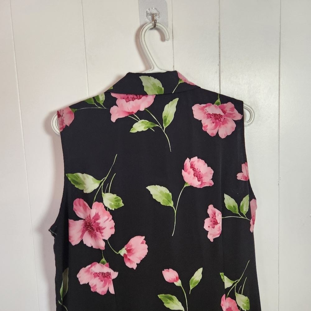 Vintage 90s Cottagecore Shift Shirt Dress Midi Sleeveless Floral Grunge size XL - Picture 6 of 12